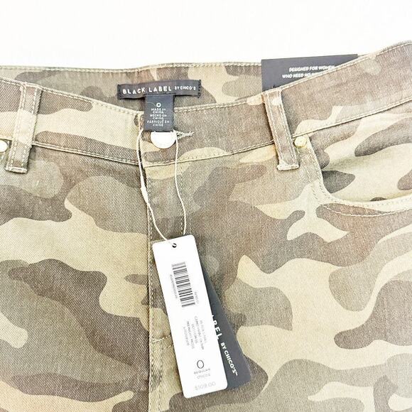 Chicos Black Label Camo Print Motorcycle Denim Midnight Moss Size 0 NWT - Picture 5 of 10
